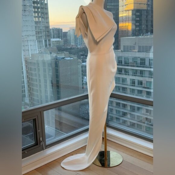 🆕 BRONX & BANCO 🧿 NWOT Stella Asymmetrical Bridal Gown, White - Sz XL / US 10 - Picture 7 of 16